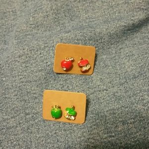 Apple earrings Both pair